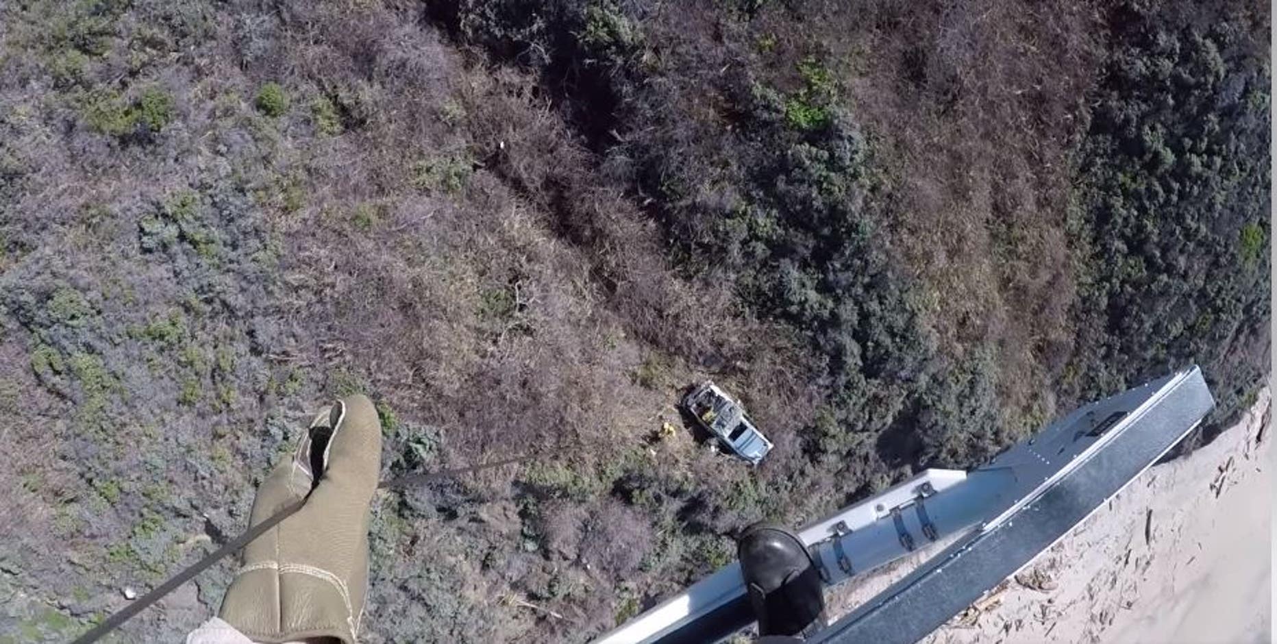 Driver survives being ejected through rooftop, falling over Big Sur cliff