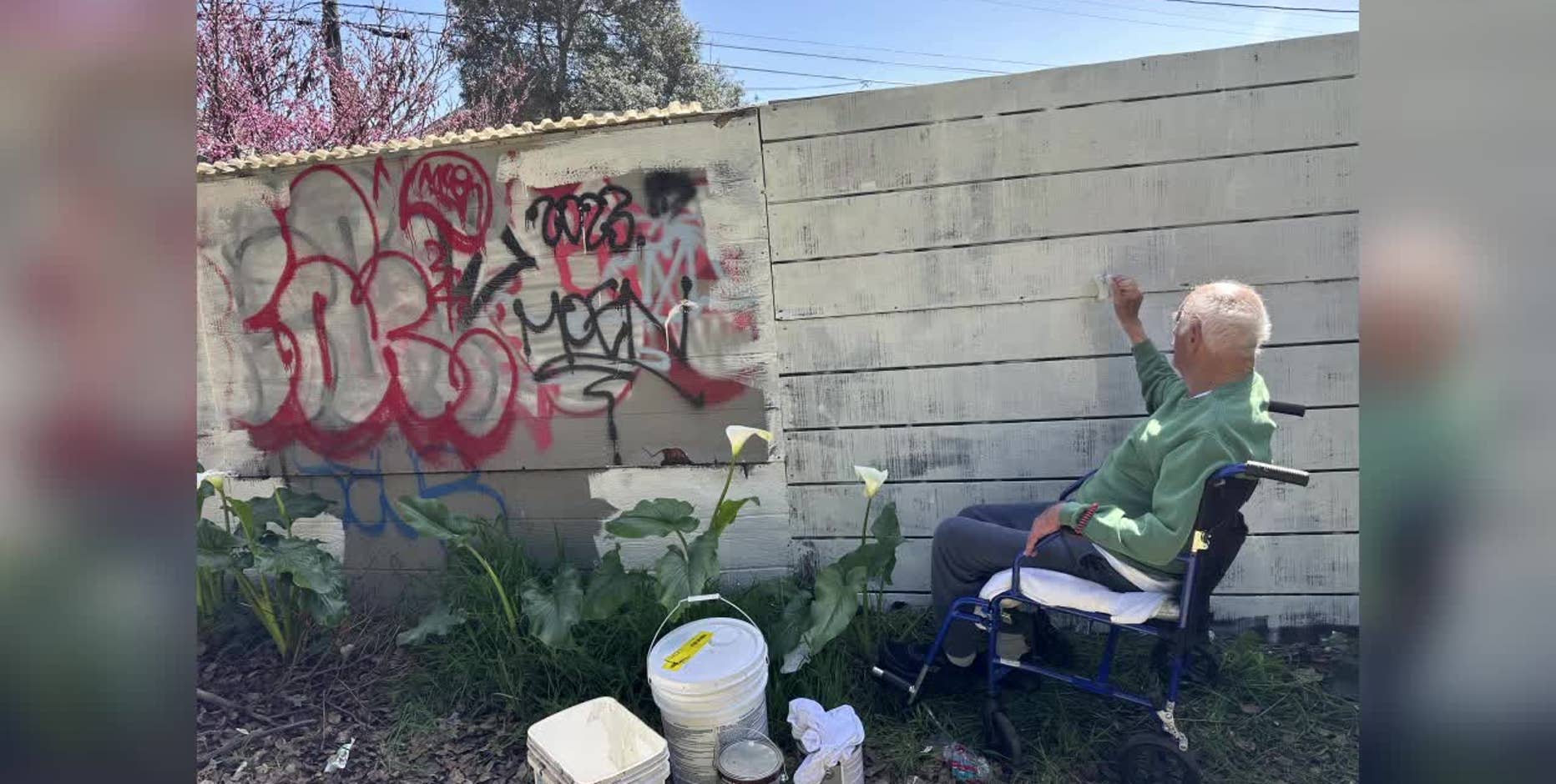 102-year-old Oakland man ordered to clean up graffiti on fence or pay thousands