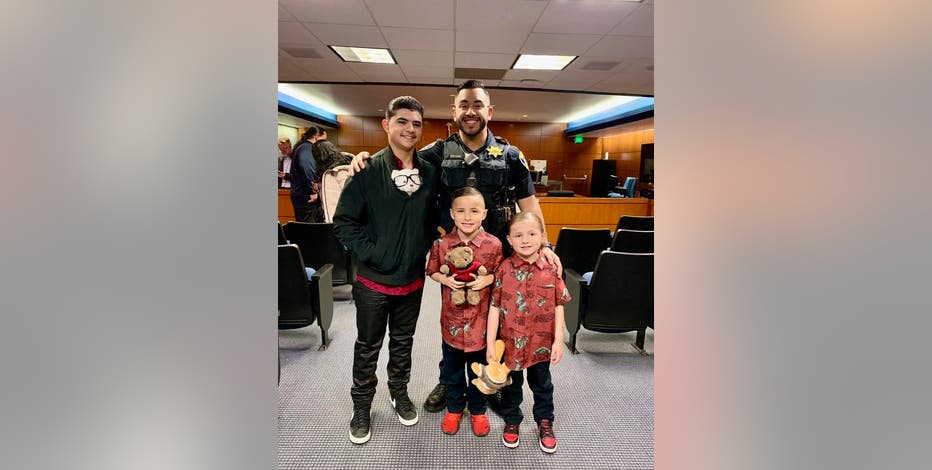 Adoption celebration: Vacaville officer reunites with 3 children he found living in 'horrific' conditions