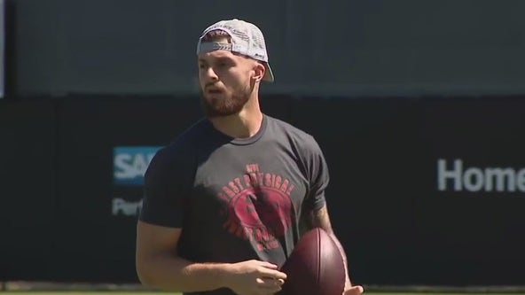 49ers' Ricky Pearsall seen at practice days following shooting