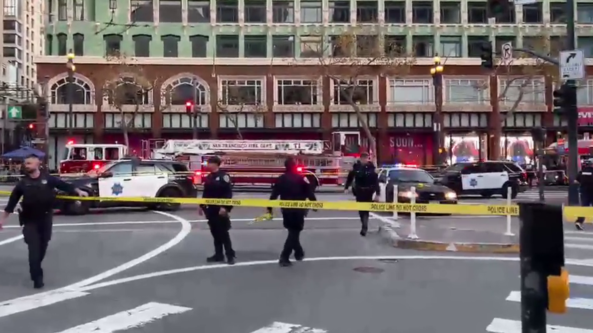 Person, dog shot by police in San Francisco’s Union Square