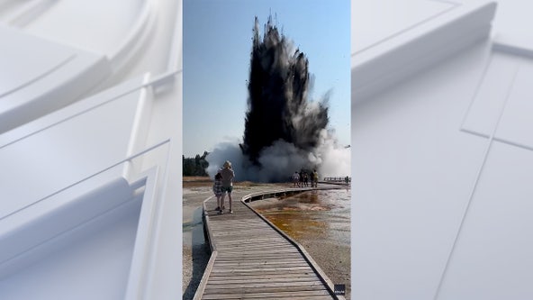 Watch: Yellowstone’s Biscuit Basin explosion sends debris skyward