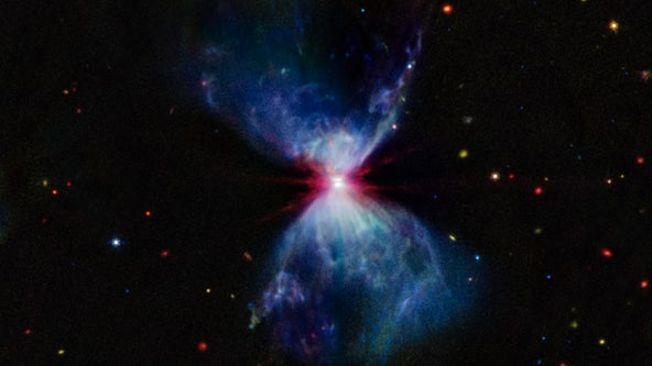 Red, Webb and boom: NASA telescope captures celestial firework from young star