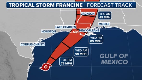 Francine to become hurricane by Tuesday as Texas, Louisiana rush preparations