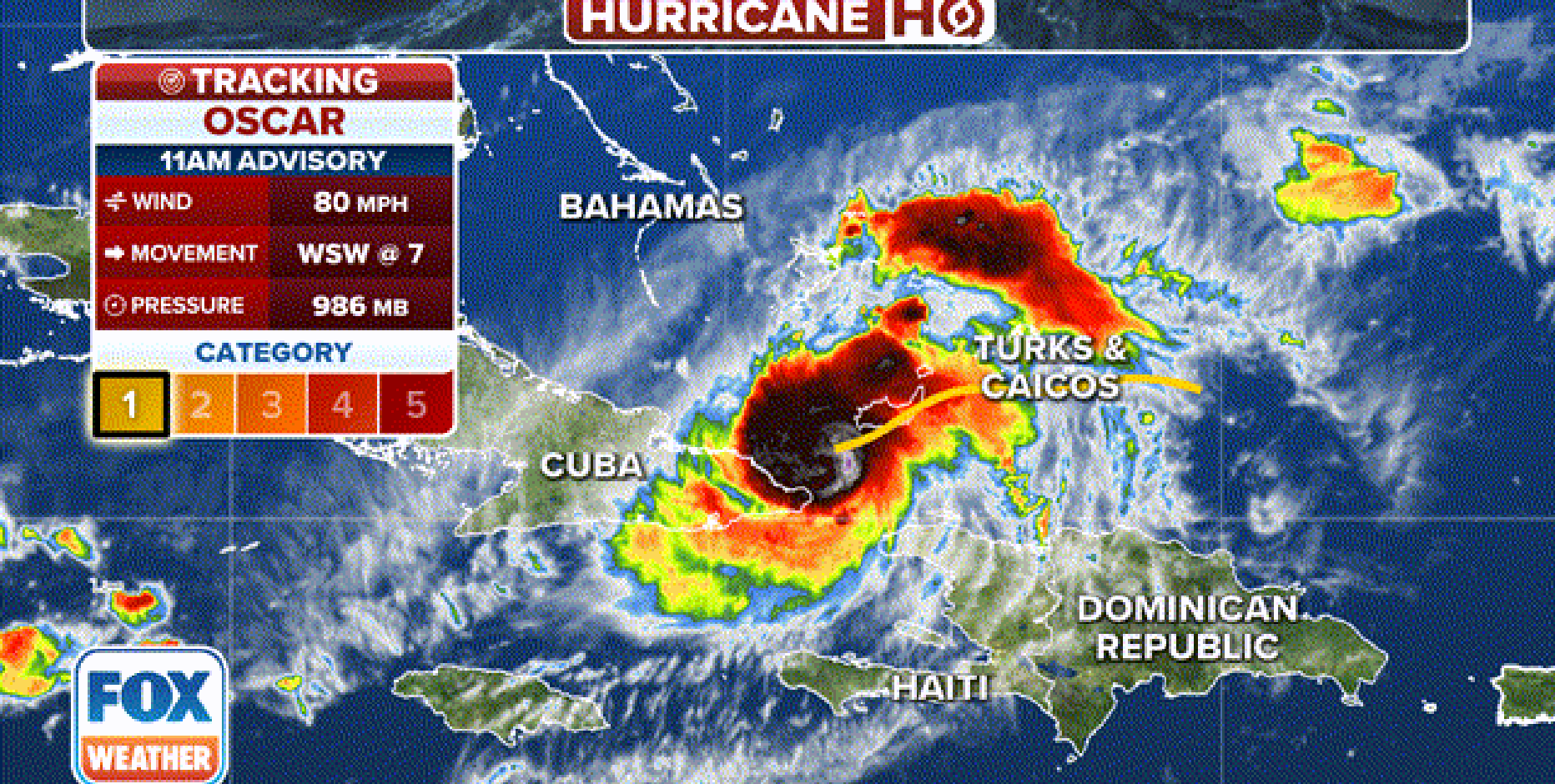 Hurricane Oscar makes second landfall in Cuba on Sunday after slamming Bahamas as Category 1