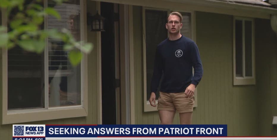 FOX 13 attempts to speak with alleged Patriot Front member after arrest