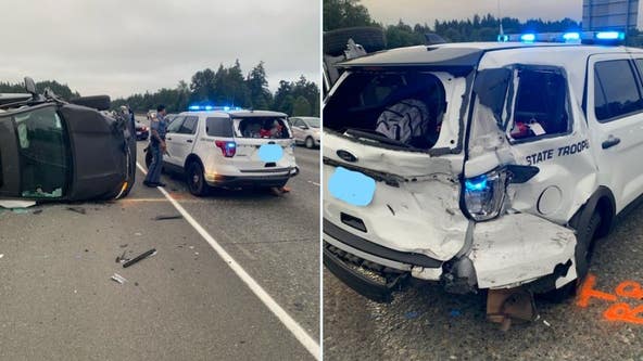 Driver arrested for DUI after slamming into a state trooper in Federal Way
