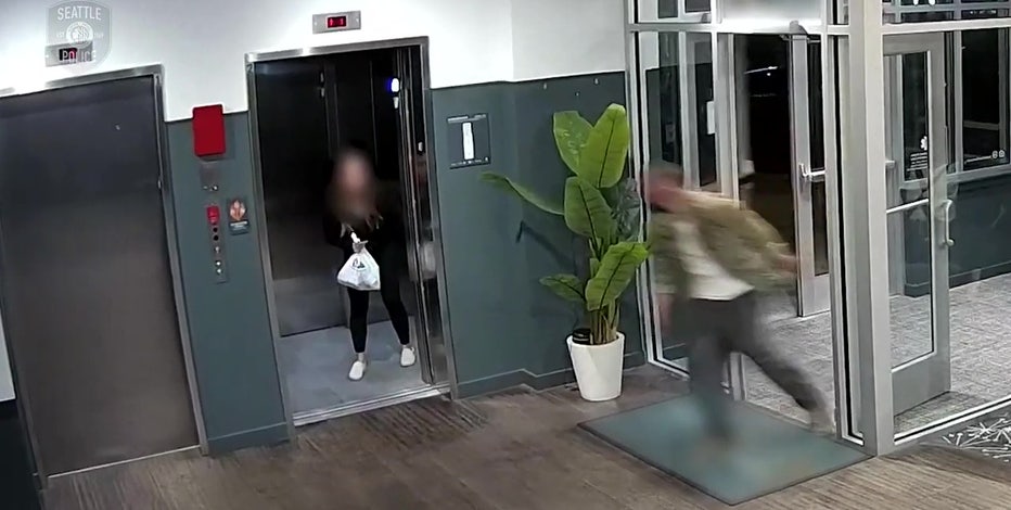 VIDEO: Seattle Police search for man who cornered a woman in an elevator, violently beat her