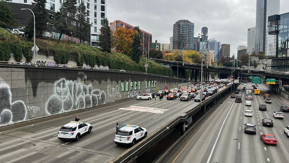 Protesters block northbound I-5 in downtown Seattle