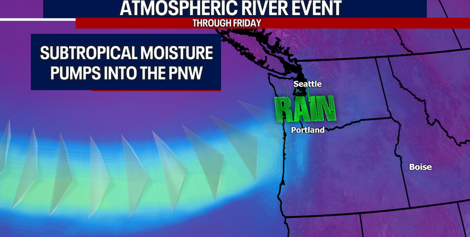 Strong atmospheric river brings flooding rains, strong winds to Pacific Northwest