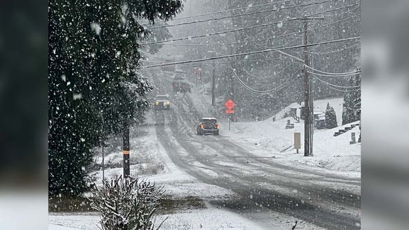 Snowfall in Pierce County; Sheriff urges folks to stay indoors or drive carefully