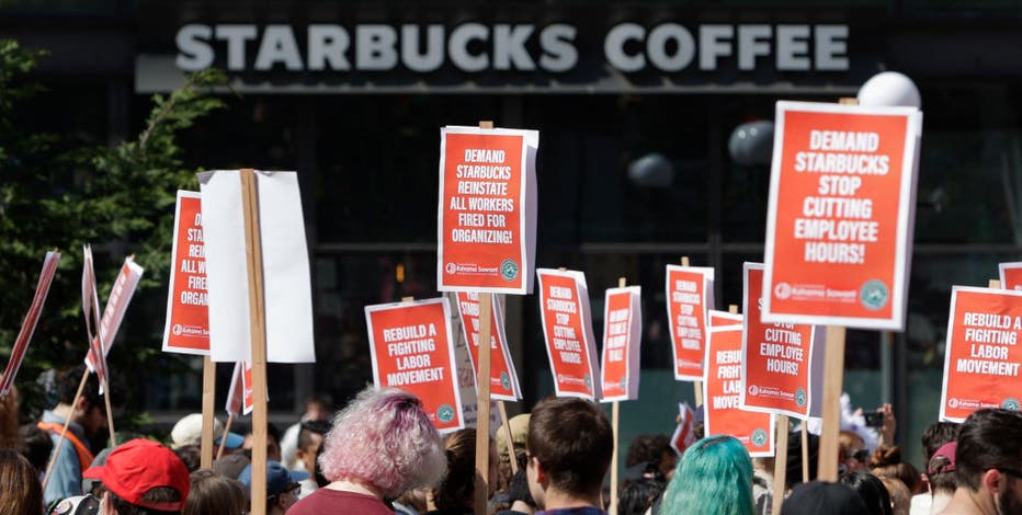 Starbucks workers protest before annual shareholder meeting