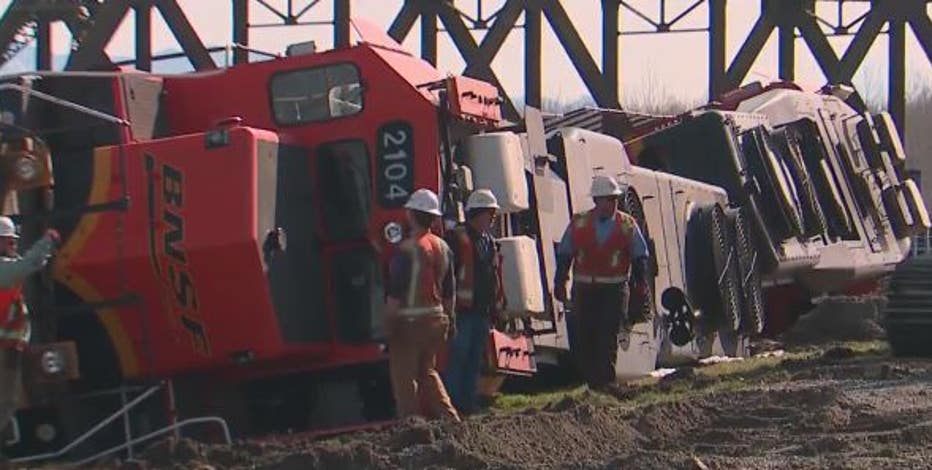 Anacortes train derailment: Some diesel spills on land but doesn't reach Puget Sound