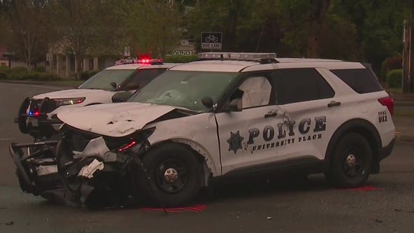 University Place crash involving patrol cars sends 3 people to the hospital