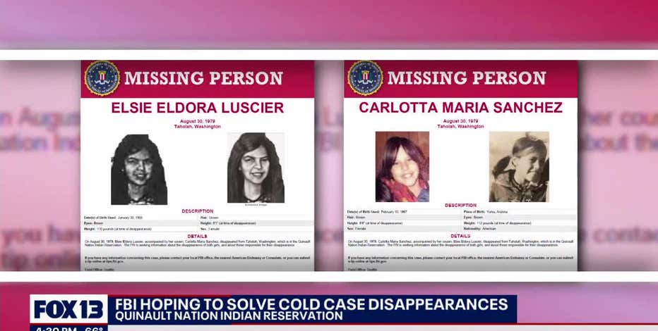 FBI looking for information on 40+ year disappearance of 2 Quinault Nation girls