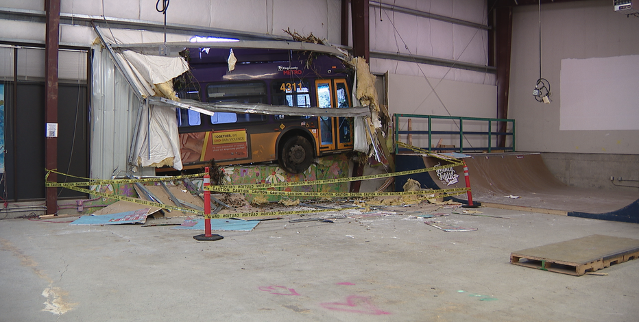 Bus crashes into Seattle indoor skate park, temporarily displaces organization