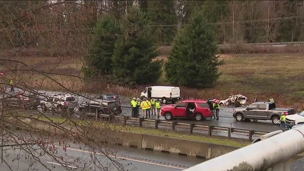 Trooper killed in I-5 crash near Marysville, freeway closed