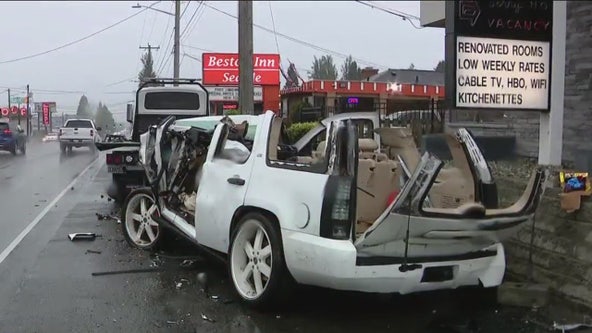 Driver extricated from vehicle after serious crash in North Seattle