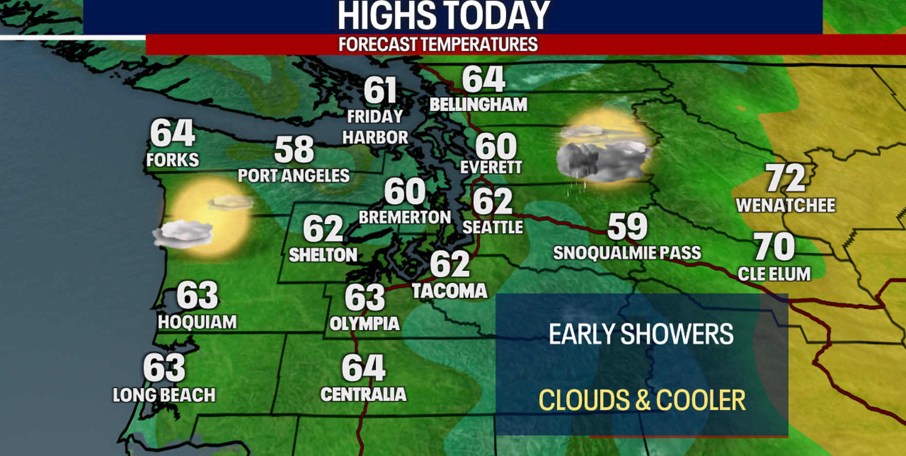 Seattle weather: Morning showers, dry afternoon Thursday