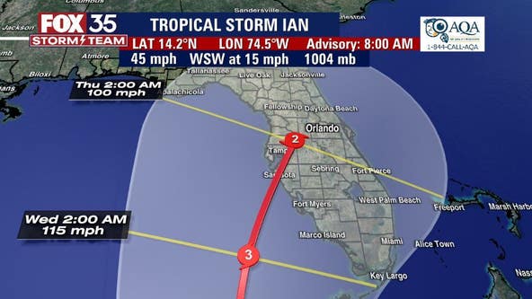 Tropical Storm Ian expected to 'rapidly strengthen' into a Category 3 hurricane targeting Florida