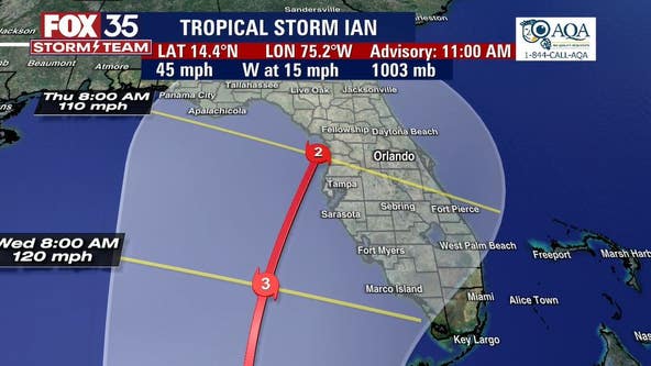 Tropical Storm Ian expected to 'rapidly strengthen' into a Category 3 hurricane targeting Florida