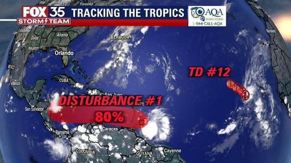 Tropical Depression 12 forms in the Atlantic; second system being monitored