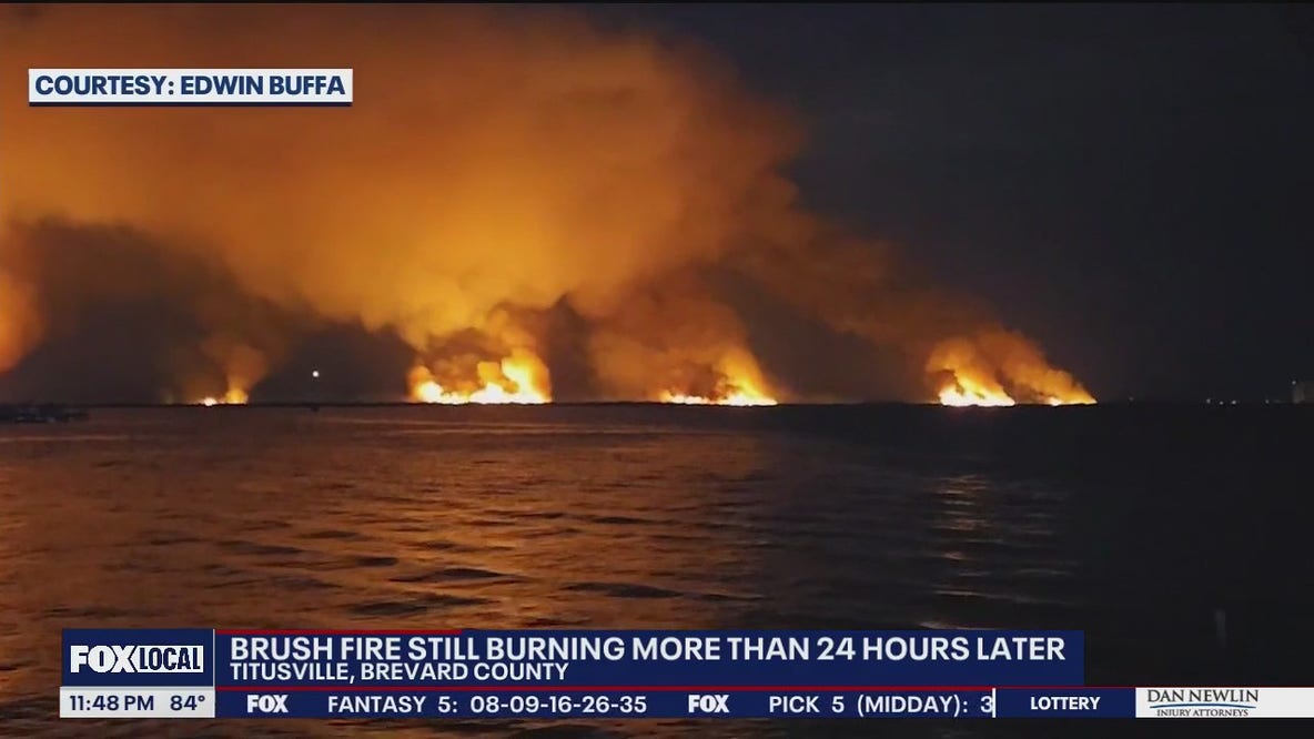 Video: Huge wildfire burning in Merritt Island National Wildlife Refuge