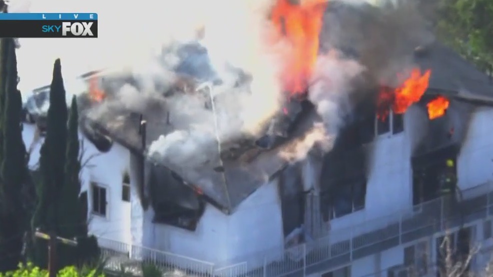 Firefighters battle fire at Arleta sober living facility