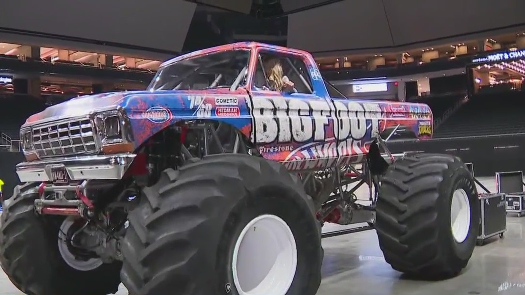 Monster trucks in Austin for glow party