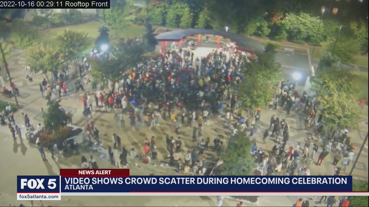 Video shows crowd scatter during homecoming celebration