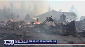 Several wildfires in Eastern Washington destroy structures hundreds of structures