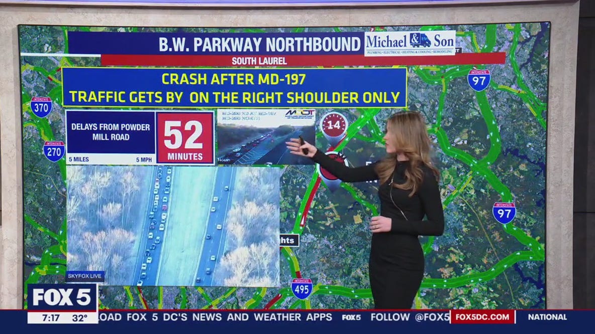 Multiple vehicles involved in crash on Baltimore-Washington Parkway in Prince George's County