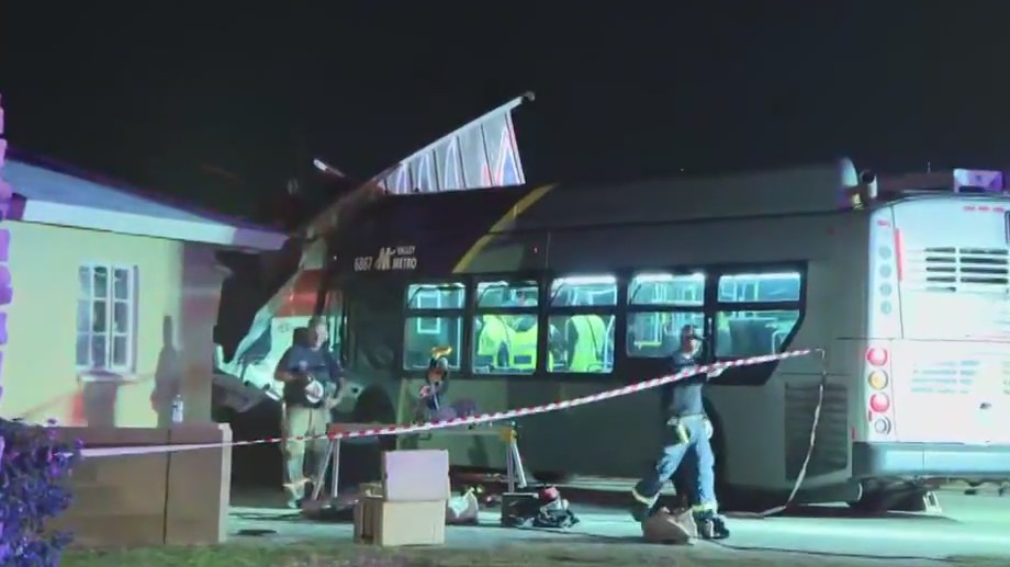 Bus crashes into Mesa home; several injured