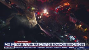 3-alarm fire tears through 5 Camden rowhomes