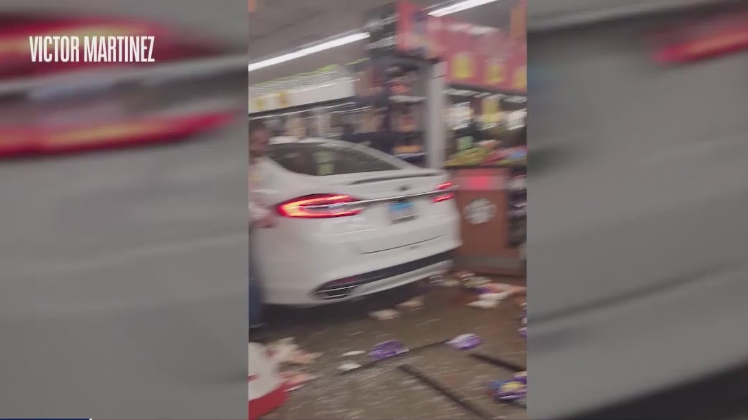 'Total shock': Car plows into suburban grocery store; driver and shopper injured