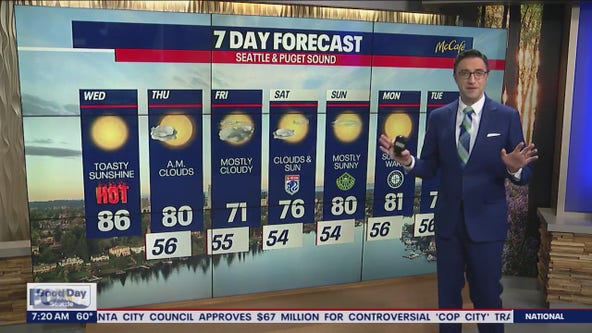 Seattle weather: Toasty sunshine in the mid-80s
