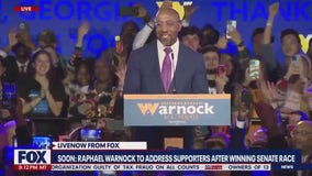 Sen. Raphael Warnock addresses supporters after winning reelection to Senate | LiveNOW from FOX