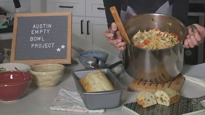 Empty Bowl Project cookbook recipes with FOX 7 Austin's Tierra Neubaum