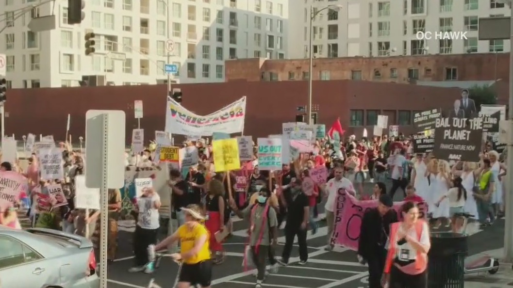 Protesters gather near Convention Center amid Summit of the Americas