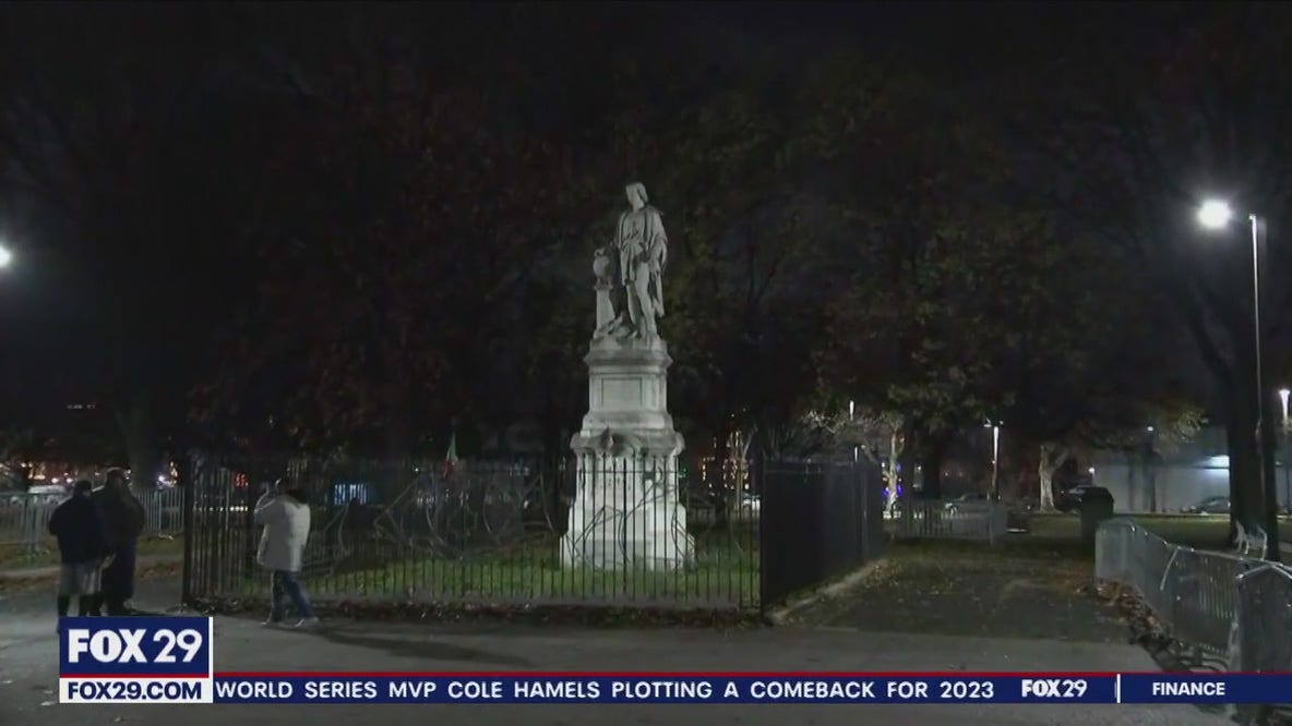 Christopher Columbus statue in South Philadelphia uncovered for the first time in over 2 years