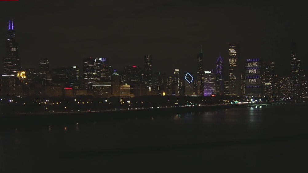 Chicago skyline lights up for World Pancreatic Cancer Day