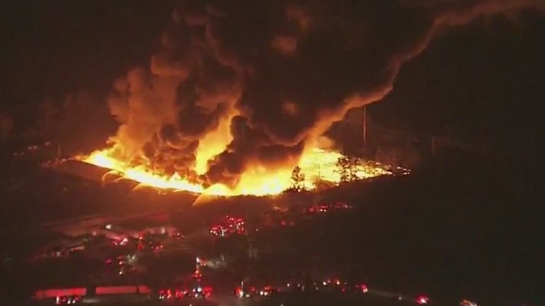 75 firefighters battling massive fire burning acres near nursery in Central Florida