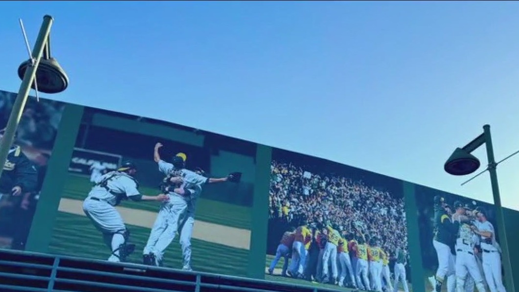 Oakland Coliseum has new A's signage after 'Rooted' banner taken down
