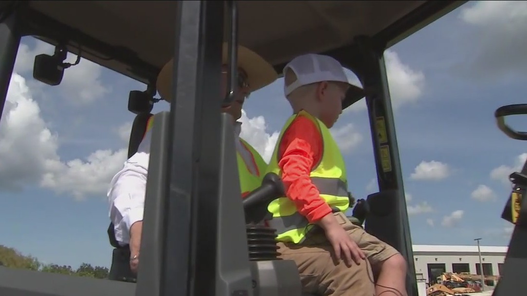 Pediatric cancer patient spends day as Tampa construction worker