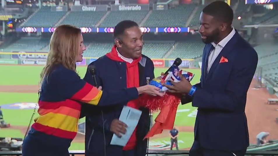 Fox 26 Anchor gets Astros welcome package