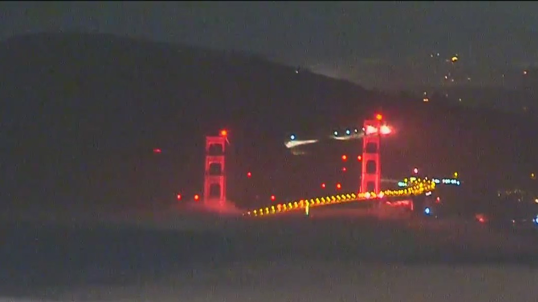 Fog shrouds Golden Gate  Bridge