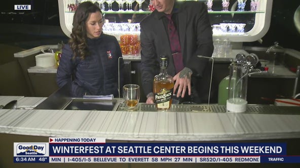 Festive cocktails at the Space Needle during Winterfest