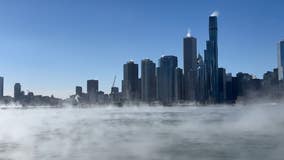 Lake Michigan steams as Chicago gets hit with extreme cold