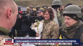 Ukranian couple gets married at Kyiv checkpoint | LiveNOW From FOX