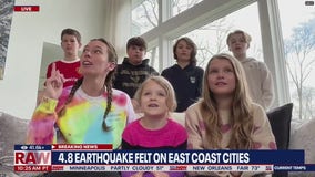 Aftershock hits during live interview with family